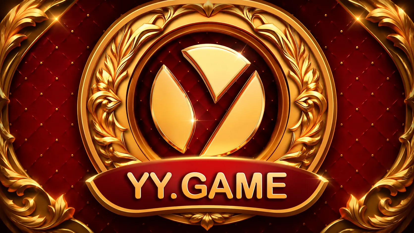 YY Game luxury gold and red gaming platform banner