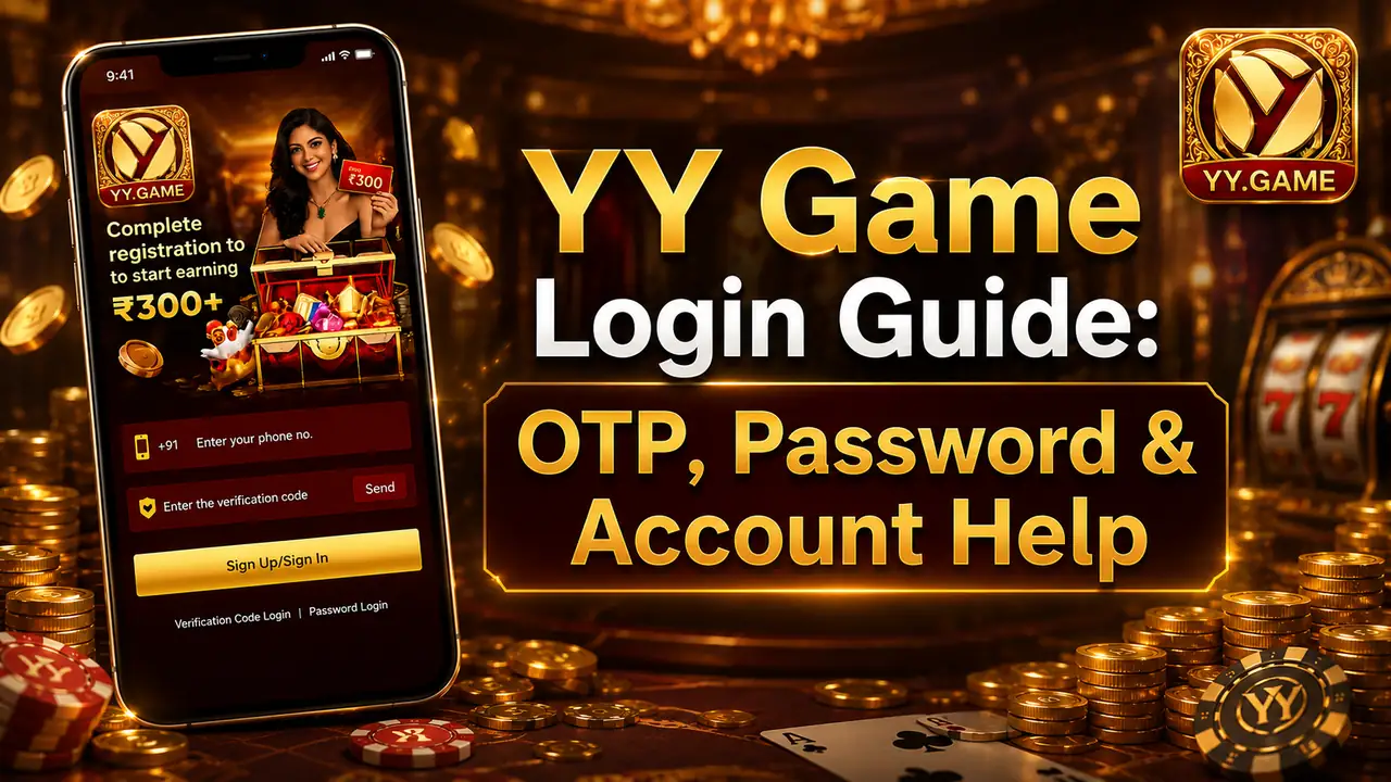 YY Game login guide showing account access and verification steps